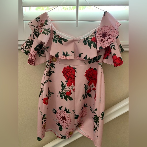 ASOS Maternity Floral ruffle shift off shoulder - Picture 5 of 12